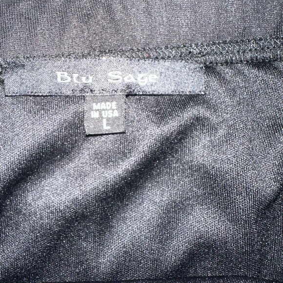 Blu Sage Black Chiffon Maxi Skirt L Made In USA - Picture 5 of 7